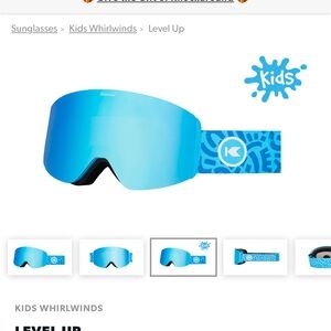 BRAND NEW Knockaround Kids Whirlwind Snow Goggles size 4+ years old BLUE NIB
